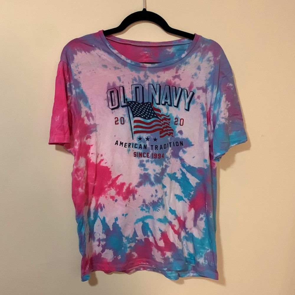 Hand Tie-Dyed Old Navy 4th of July Shirt
